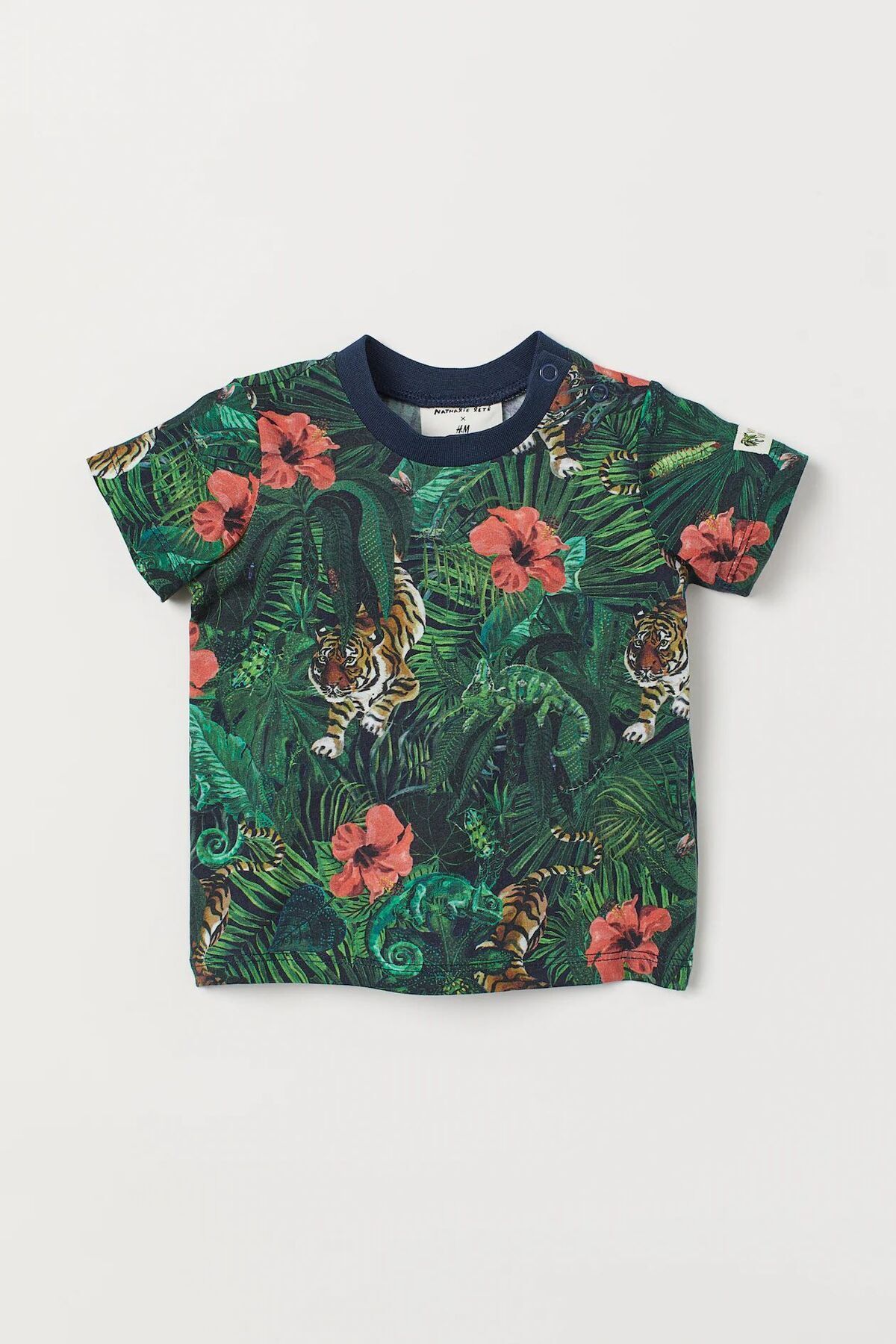 Hei Yeşil Kaplanlı Egzotik Orman Temalı Erkek Çocuk Tişört 1,5-2 Yaş