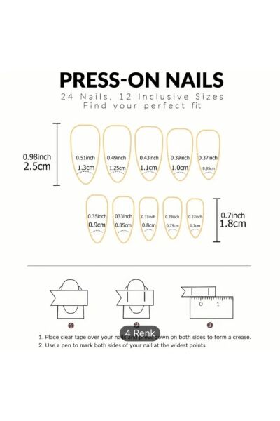 Vanilla Avenue Kırmızı French Yıldız Desenli Kendinden Yapışkanlı Takma Tırnak Seti 24 Adet