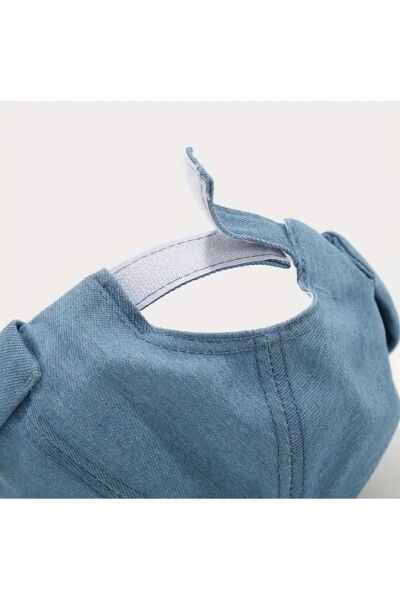 Vanilla Avenue Açık Mavi Jeans Kot Şapka Tasarımlı Hip Hop Unisex Köpek Desenli Çocuk Şapka