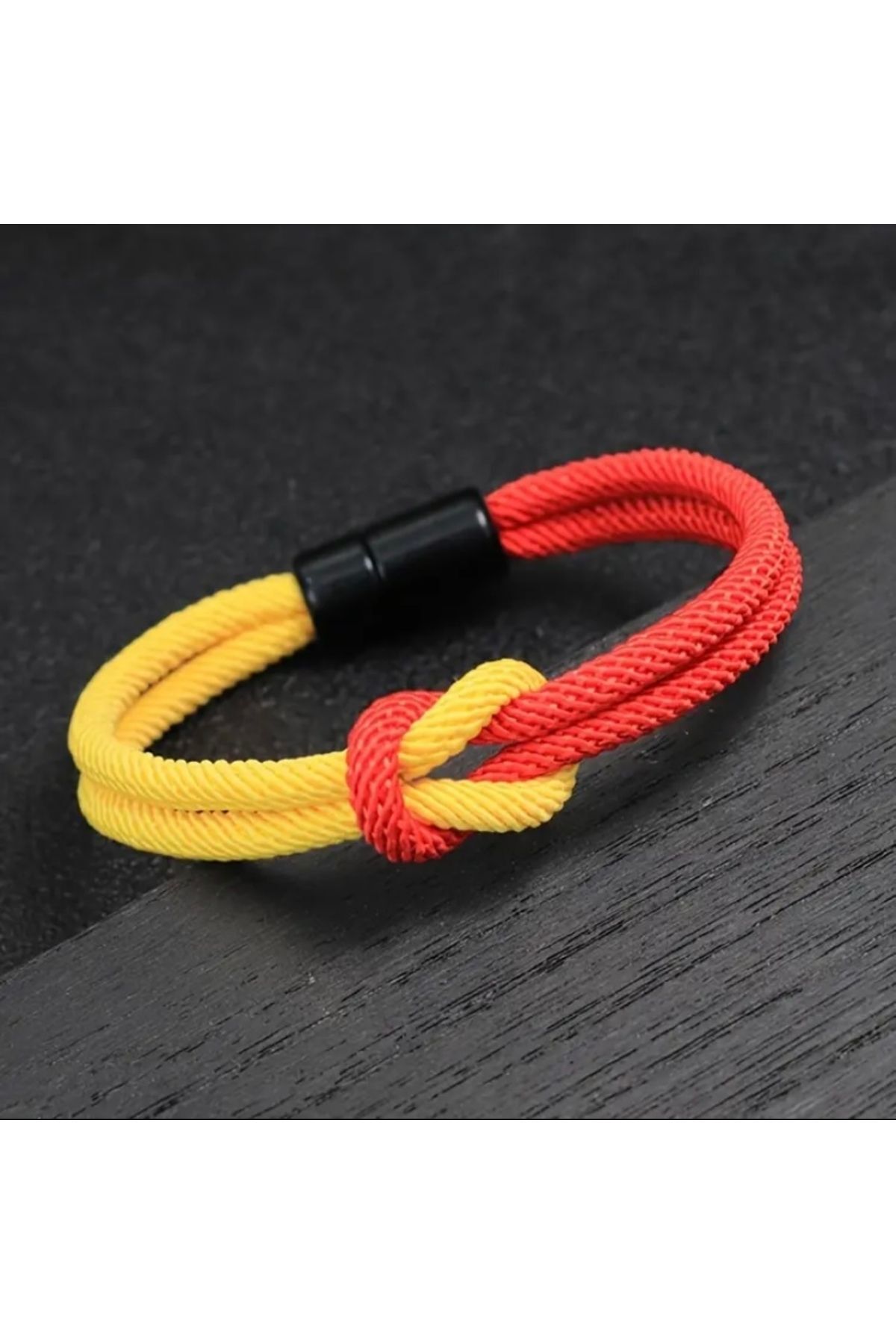 Vanilla Avenue Sarı Kırmızı Naylon Mıknatıslı Unisex Günlük Kullanım Kadın Bileklik