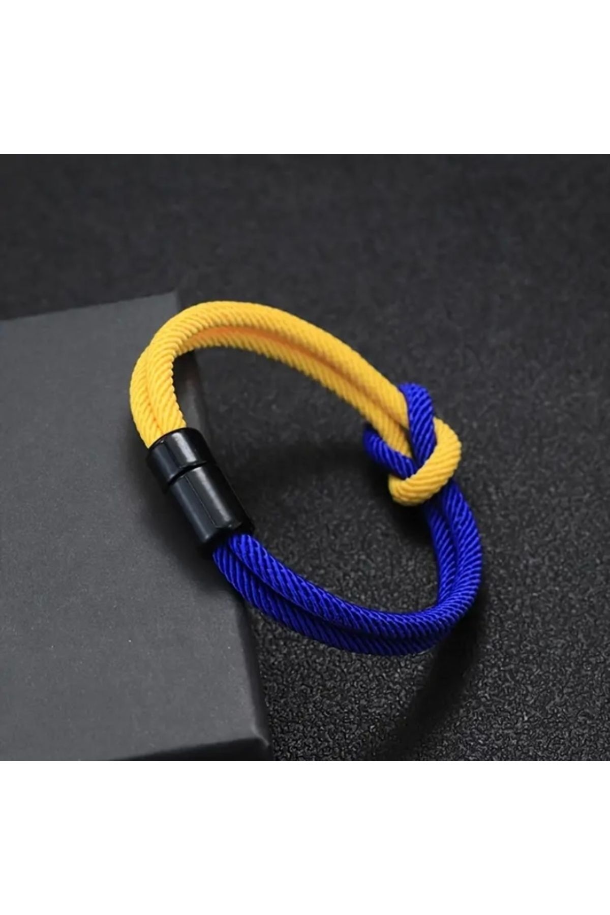 Vanilla Avenue Sarı Lacivert Mıknatıslı Naylon İp Şeklinde Unisex Bohem Bileklik
