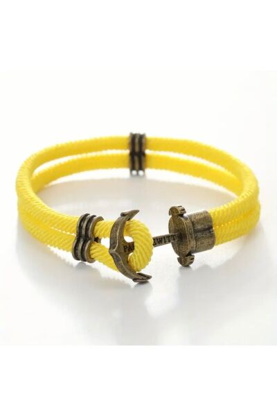 Vanilla Avenue Açık Sarı Denizci Çapa Halat Bohem Tarzı Günlük Kullanım Bileklik
