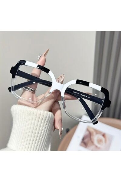 Vanilla Avenue 2025 Moda Unisex Büyük Çerçeve Siyah Beyaz Retro Aksesuar Gözlük