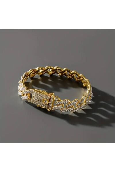 Vanilla Avenue Hip Hop Tarz Kalın Zincir Zirkon Taşlı Şık Günlük Kullanım Kadın Bileklik