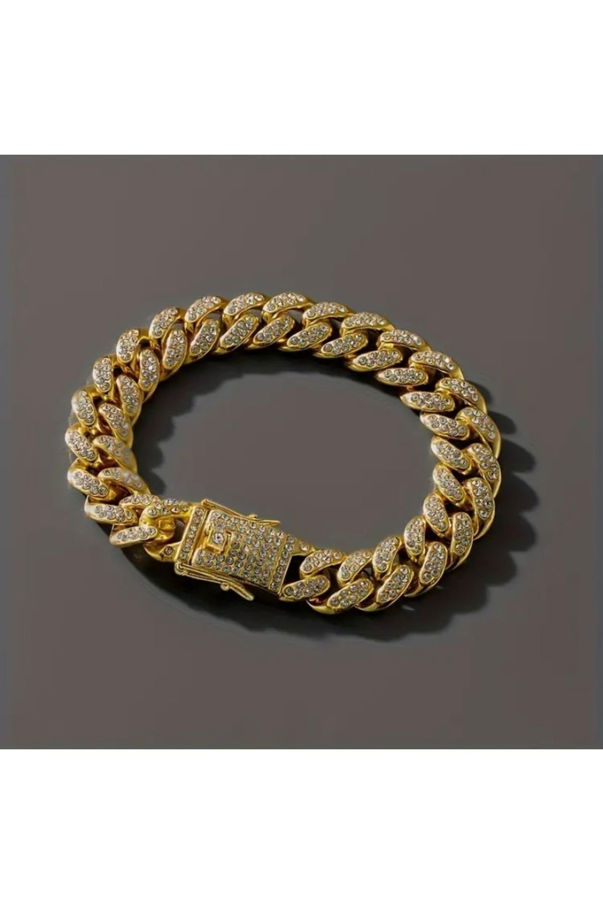 Vanilla Avenue Hip Hop Tarz Kalın Zincir Zirkon Taşlı Şık Günlük Kullanım Kadın Bileklik