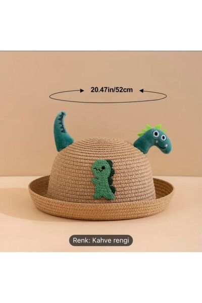 Vanilla Avenue Dinazor Desenli Çocuk Fötr Şapka 3-14 Yaş yeşil Tek Ebat  Unisex