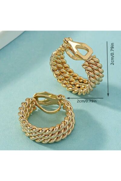 Vanilla Avenue Altın Sarısı Sarmal Vintage Sarmal Punk Sallantılı Günlük Kullanım Kadın Küpe