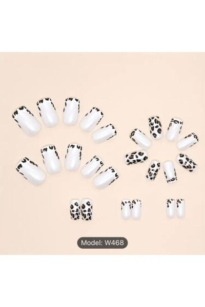 Vanilla Avenue Leopar Desenli Kendinden Yapışkanlı Tırnak Seti 24 Adet leopar