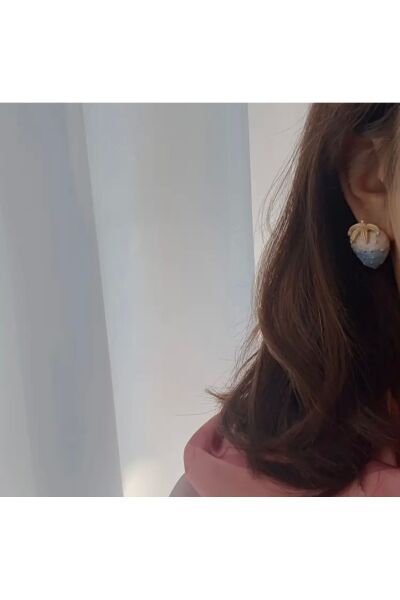 Vanilla Avenue Bebek Mavisi Şık Çilek Temalı Parlak 3D 925 Gümüş Günlük Kadın Küpe