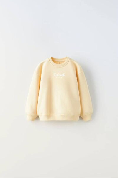 Baby Sarı Pamuklu Sweatshirt Jogger Çocuk Eşofman Alt Üst Takım sarı 7 Yaş  Unisex
