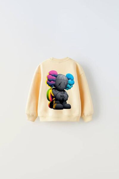 Baby Sarı Pamuklu Sweatshirt Jogger Çocuk Eşofman Alt Üst Takım sarı 7 Yaş  Unisex