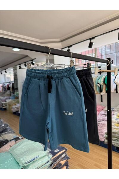 Vanilla Avenue Laciel Paris Mavi Erkek Çocuk Diz Altı Beli Lastikli Triko Basketbol Şort