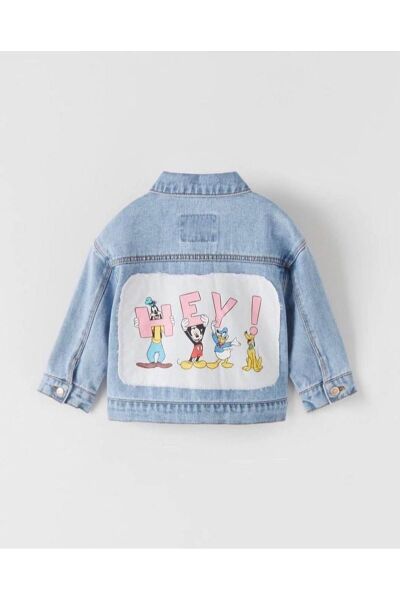Baby Mavi Denim Hey Mickey Mousse Kız Çocuk Kot Ceket Mavi mavi 4 Yaş  Kadın / Kız