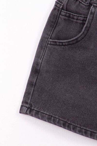 Vanilla Avenue Gri Çocuk Baloon Denim Jeans Unisex Kot Şort