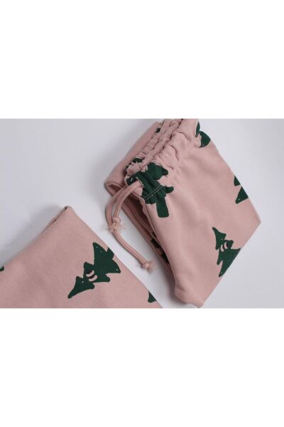Baby Yeşil Çam Ağaçlı Çocuk Unisex Alt Üst Eşofman Takımı pudra 2-4 Yaş  Unisex