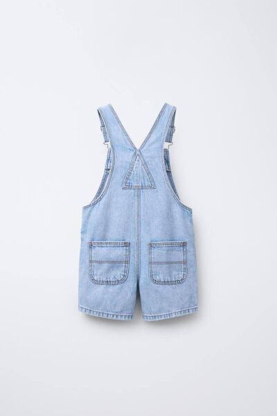 Vanilla Avenue Laciel Mavi Denim Unisex Kot Salopet Tulum