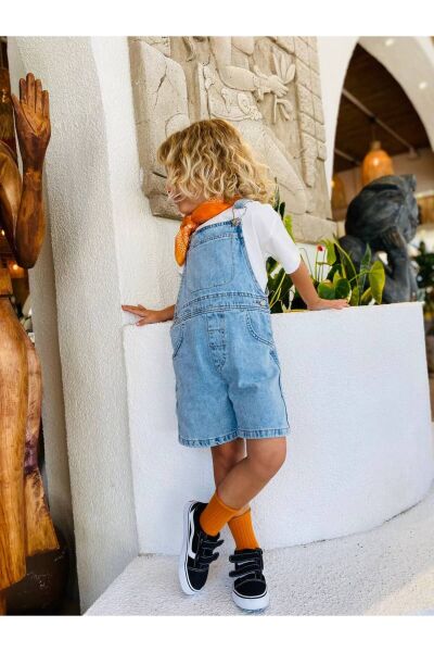 Vanilla Avenue Laciel Mavi Denim Unisex Kot Salopet Tulum