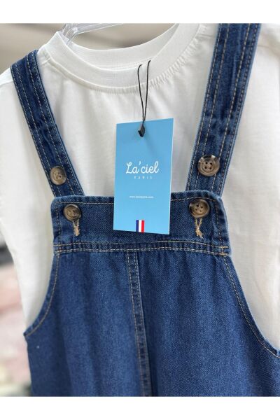 Vanilla Avenue Laciel Lacivert Denim Unisex Kot Salopet Tulum