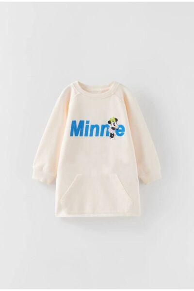 Baby Minnie Mousse Kız Çocuk Triko Elbise krem 4 Yaş  Kadın / Kız