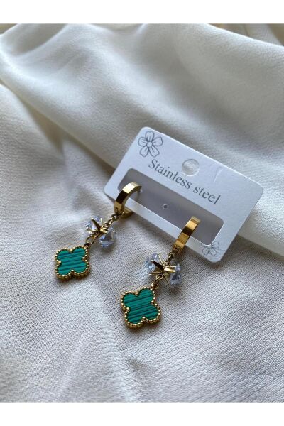 Vanilla Avenue Turkuaz Van Cleef Yonca Çelik Kararmaz Kadın Küpe turkuaz Tek Ebat  Kadın / Kız