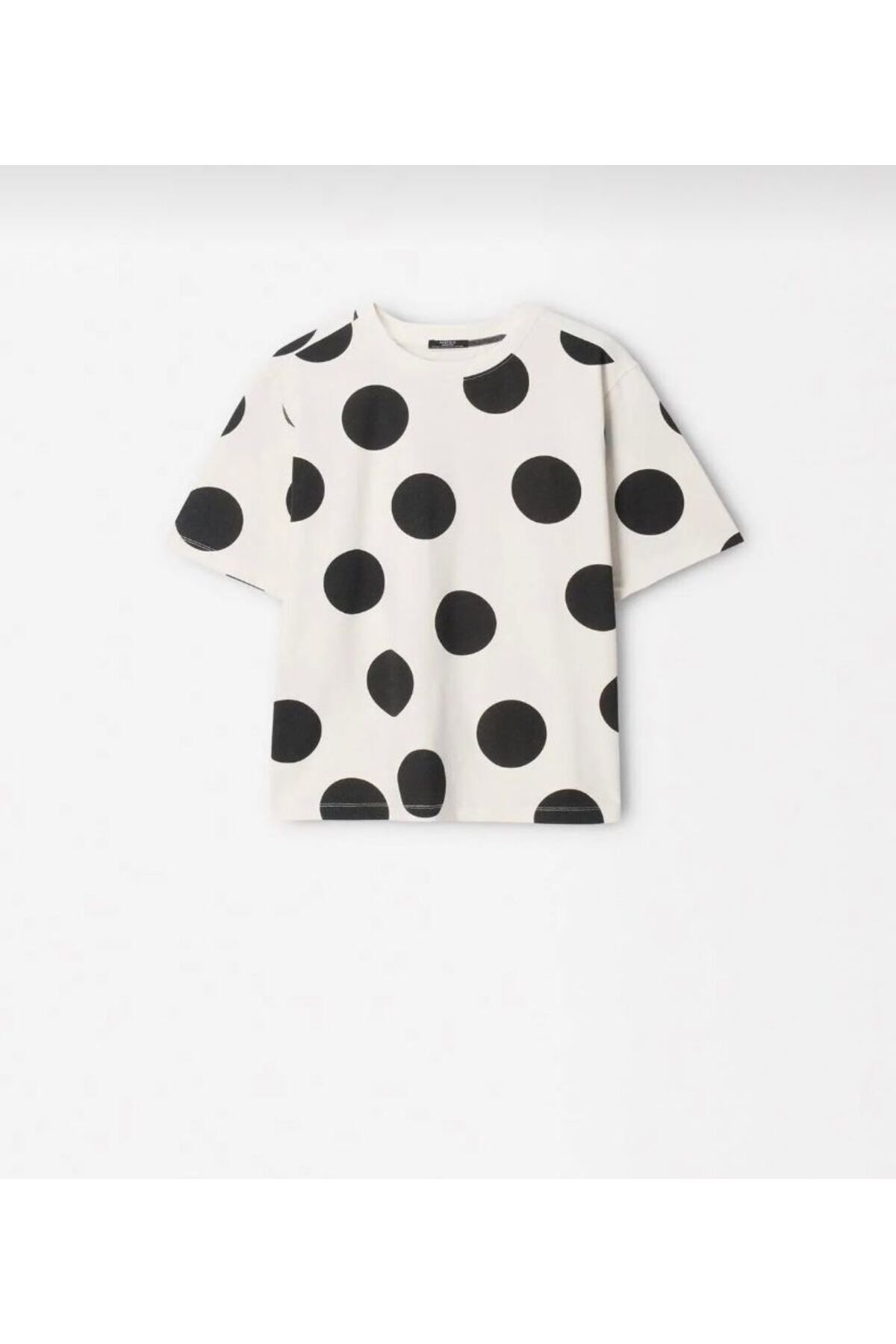 Hei Siyah Beyaz Kısa Kol Puantiyeli Unisex Çocuk Tişört
