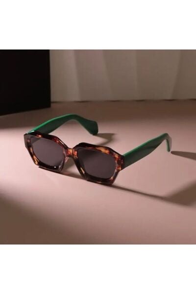 Vanilla Avenue 2025 Moda Unisex Büyük Çerçeve Kahverengi Leopar Yeşil Kemik Retro Aksesuar Gözlük