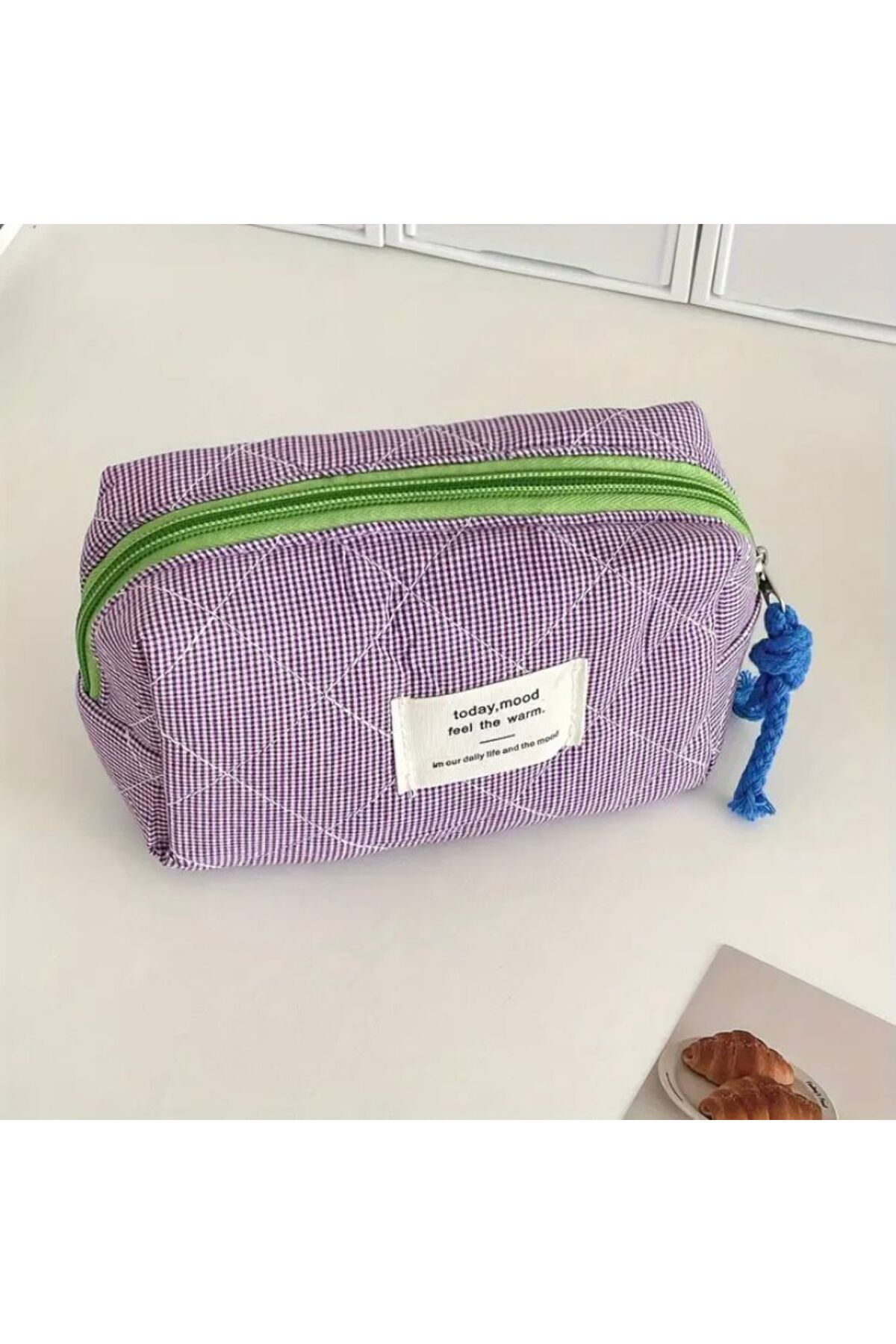 Hei Mor Pötikareli Kalem Kutusu Mini Makyaj Çantası 15x9 cm