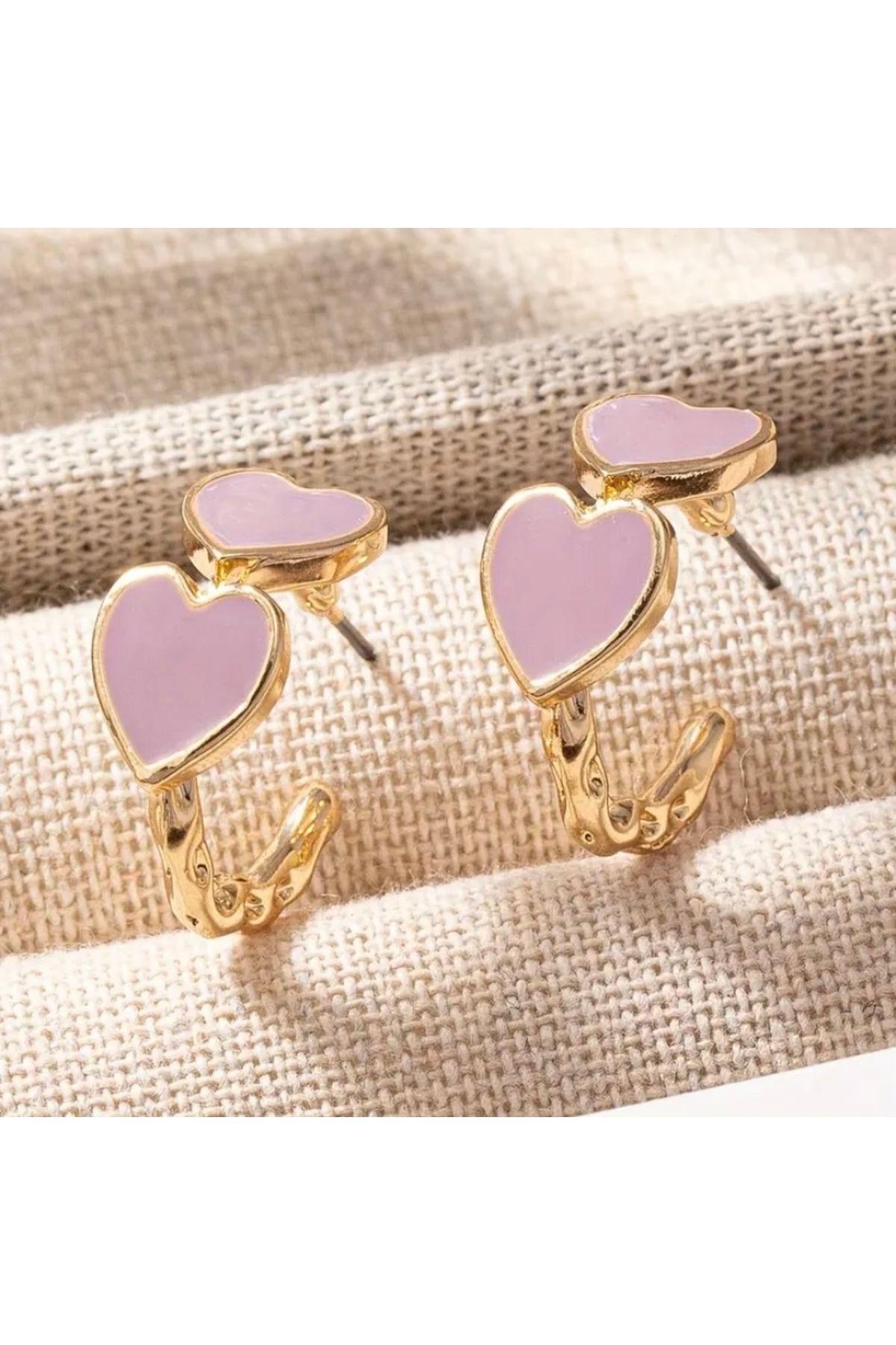 Hei Lila Rengi Kalpli Halka Görünüm Günlük Kullanım Sallantılı Kadın Küpe