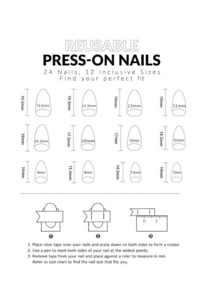 Vanilla Avenue Mavi Desenli Kendinden Yapışkanlı Tırnak Seti 24 Adet