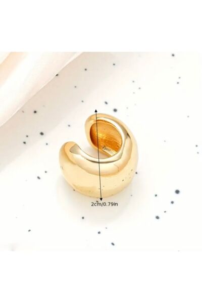 Hei Altın Sarısı Bombeli Şık 2li Tek Kulak Kullanım Günlük Kadın Küpe