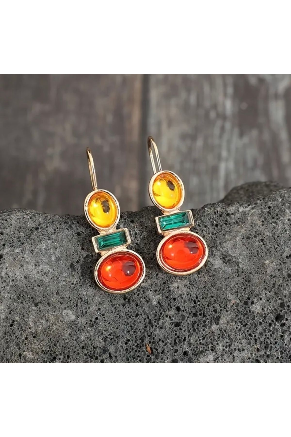 Hei Sarı Yeşil Kırmızı Zarif Görünüm Sallantılı Günlük Kullanım Kadın Küpe