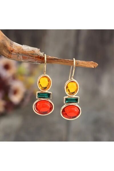 Hei Sarı Yeşil Kırmızı Zarif Görünüm Sallantılı Günlük Kullanım Kadın Küpe