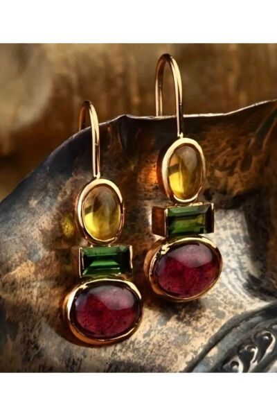 Hei Sarı Yeşil Kırmızı Zarif Görünüm Sallantılı Günlük Kullanım Kadın Küpe