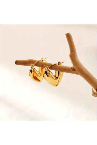 Hei Altın Sarısı Kalpli Sallantılı Şık Görünüm Sallantılı Günlük Kullanım Kadın Küpe