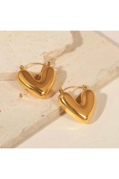 Hei Altın Sarısı Kalpli Sallantılı Şık Görünüm Sallantılı Günlük Kullanım Kadın Küpe