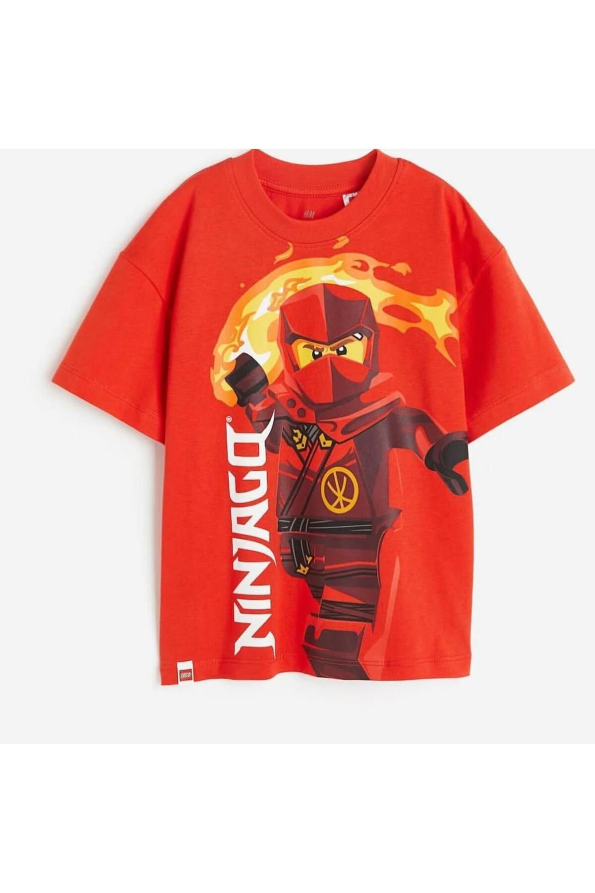 Hei Kırmızı Ninjago Lego Super Kahraman Erkek Çocuk Günlük Tişört 2-4 Yaş