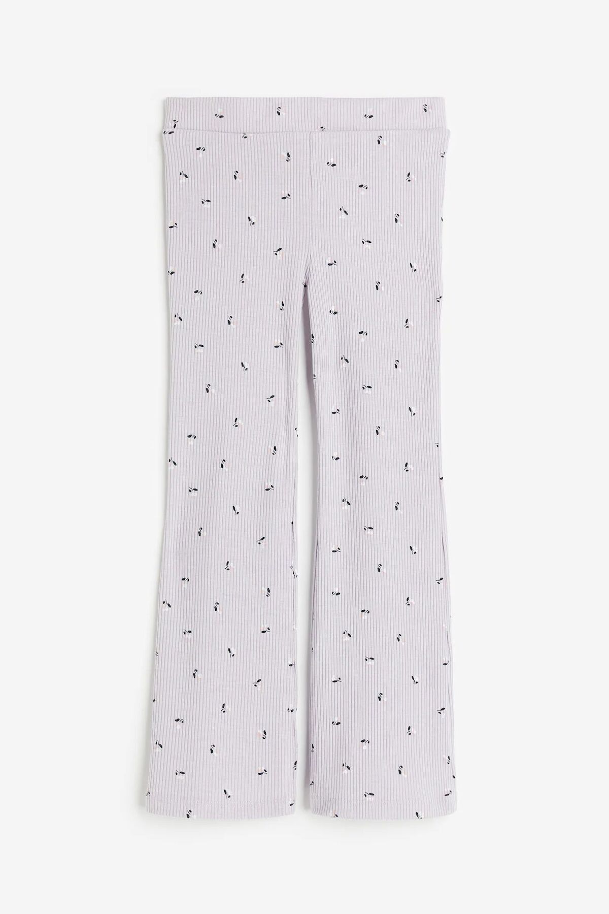 Hei Lila Çiçek Desenli Flare İspanyol Paça Ribanalı Tayt 7-8 Yaş