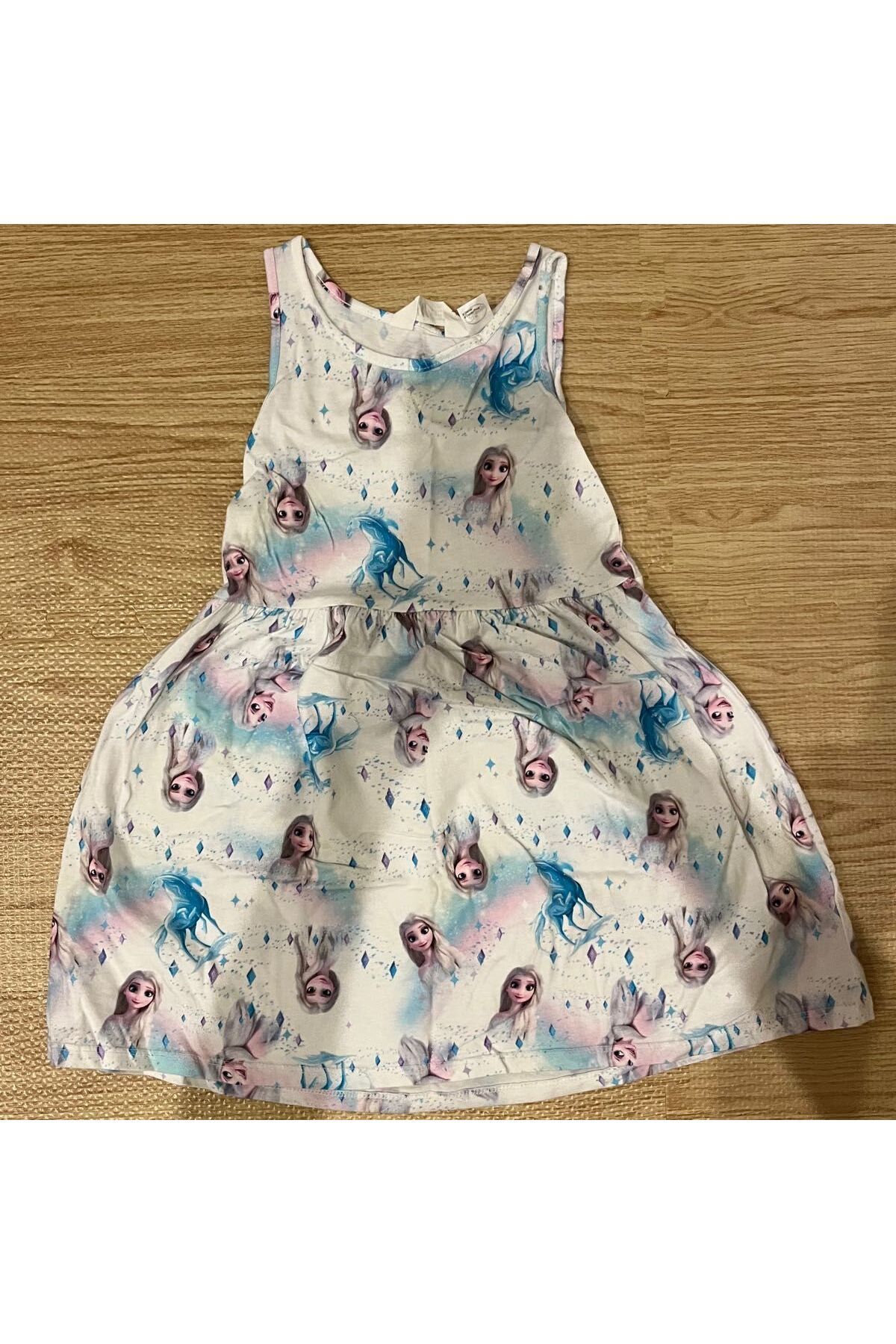 Hei Elsa Frozen Kolsuz Yazlık Kız Çocuk Günlük Elbise 2-4 Yaş