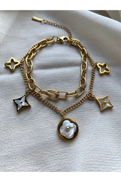 Moon Home Collection Altın Sarısı Kararmaz Çelik Zincir Bileklik gold Tek Ebat  Kadın / Kız