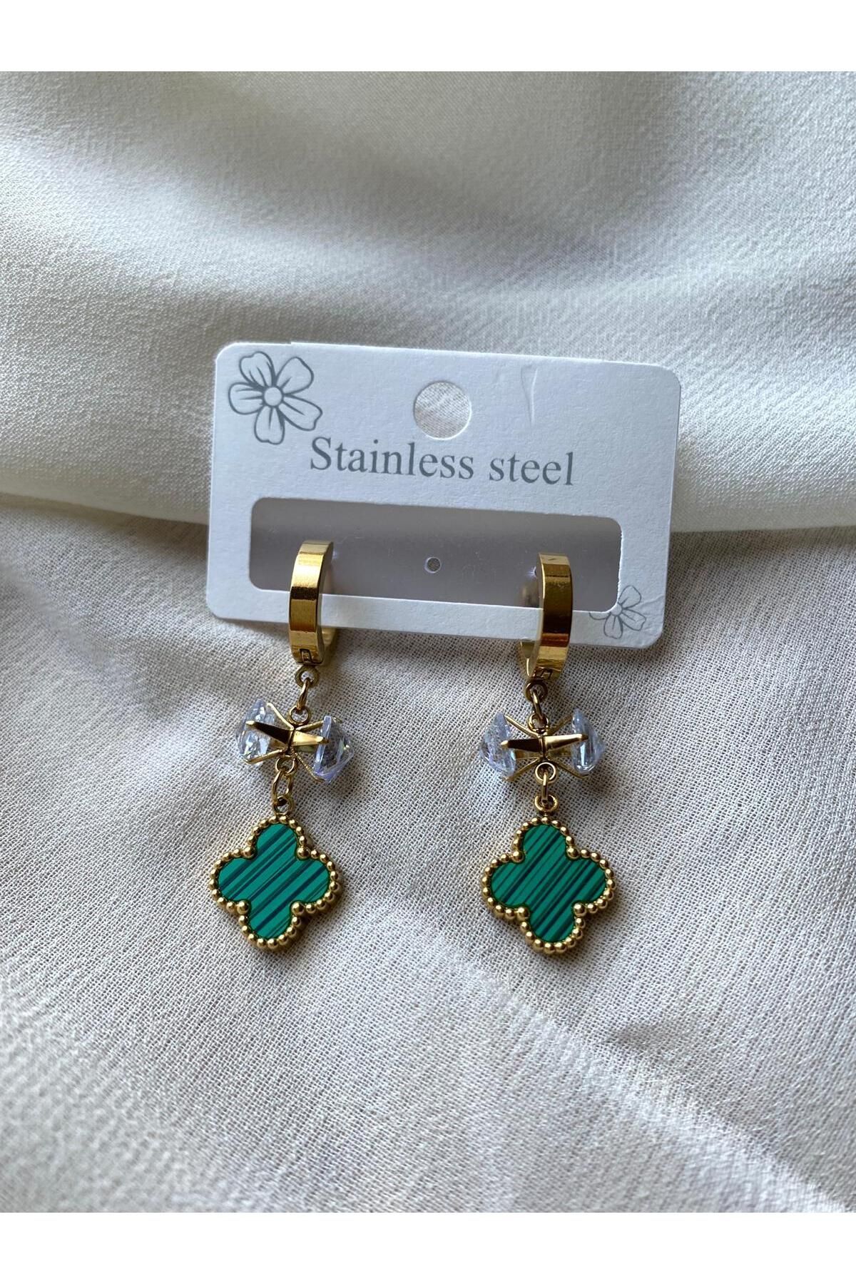 Vanilla Avenue Turkuaz  Yonca Çelik Kararmaz Kadın Küpe